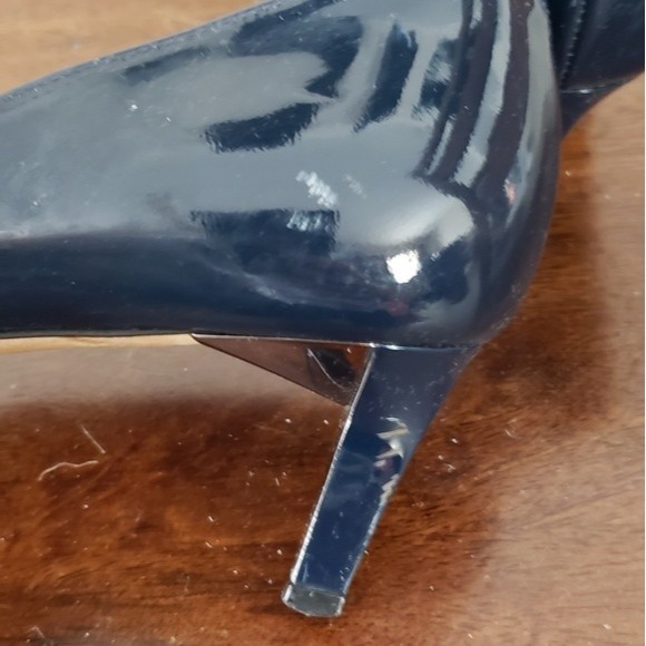 Jimmy Choo London Women's Heels Navy Suede and Patent Leather Size 36 1/2 - Picture 12 of 14